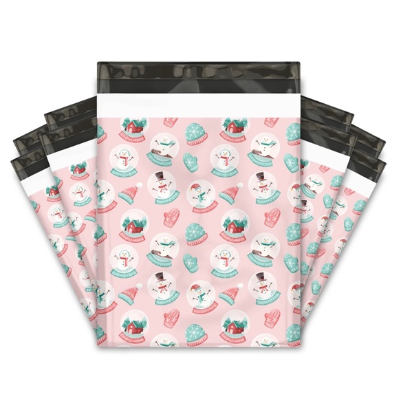 ❄️20 Pink Snow globe Poly Mailers 10 x 13 inch - Picture 2 of 6